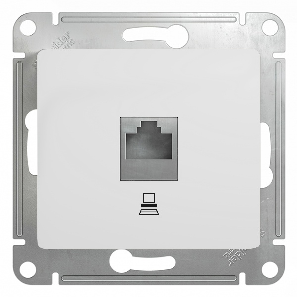 Розетка компьютерная SE Glossa RJ45 кат.5E механизм, белый