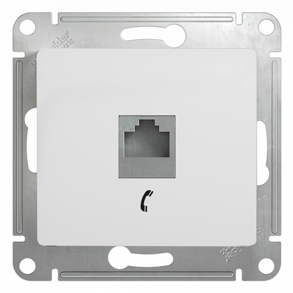 Розетка телефонная SE Glossa RJ11 механизм, белый