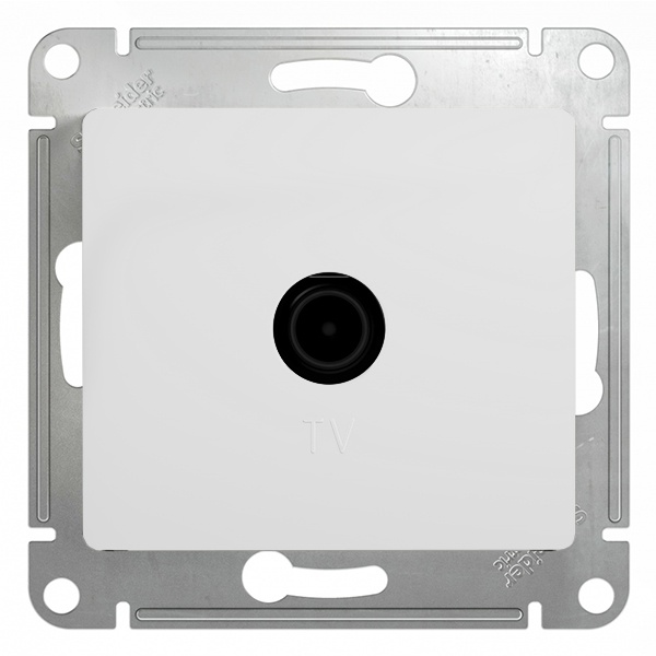 TV Розетка проходная SE Glossa 4DB механизм, белый