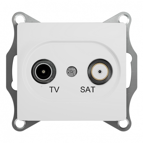 TV-SAT розетка оконечная SE Glossa 1DB механизм, белый