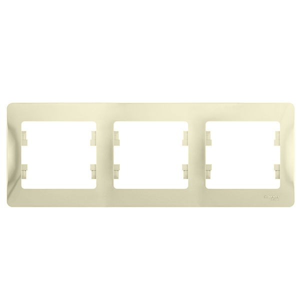 Рамка 3-постовая SE Glossa, горизонтальная, бежевый