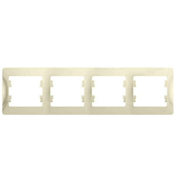 Рамка 4-постовая SE Glossa, горизонтальная, бежевый