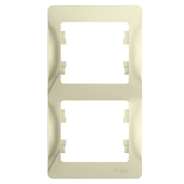 Рамка 2-постовая SE Glossa, вертикальная, бежевый