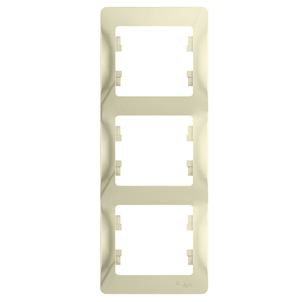 Рамка 3-постовая SE Glossa, вертикальная, бежевый