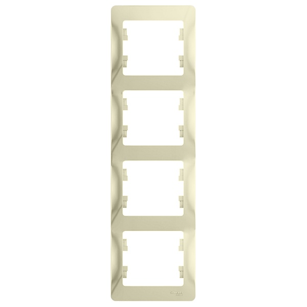 Рамка 4-постовая SE Glossa, вертикальная, бежевый