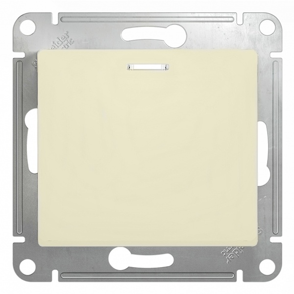 Одноклавишный выключатель с подсветкой SE Glossa 10A механизм, бежевый