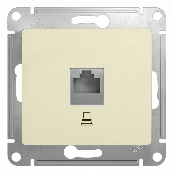 Розетка компьютерная SE Glossa RJ45 кат.5E механизм, бежевый