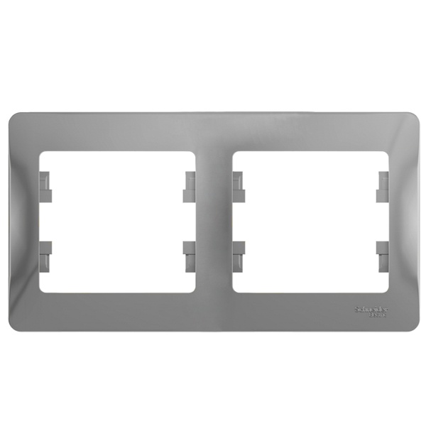 Рамка 2-постовая SE Glossa, горизонтальная, алюминий