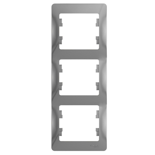 Рамка 3-постовая SE Glossa, вертикальная, алюминий