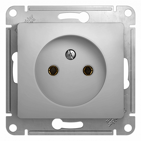 Розетка без заземления SE Glossa 16А механизм, алюминий