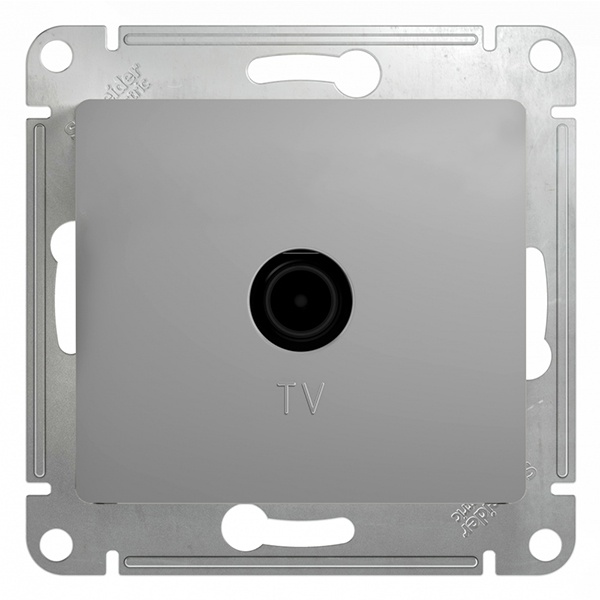 TV Розетка проходная SE Glossa 4DB механизм, алюминий