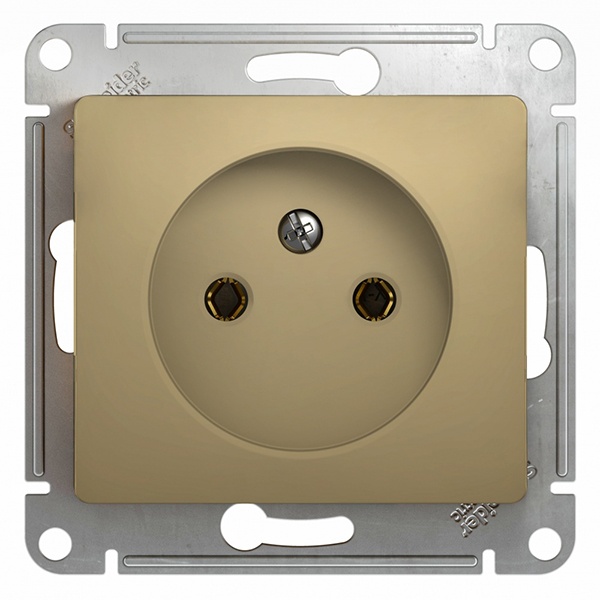Розетка без заземления SE Glossa 16А механизм, титан