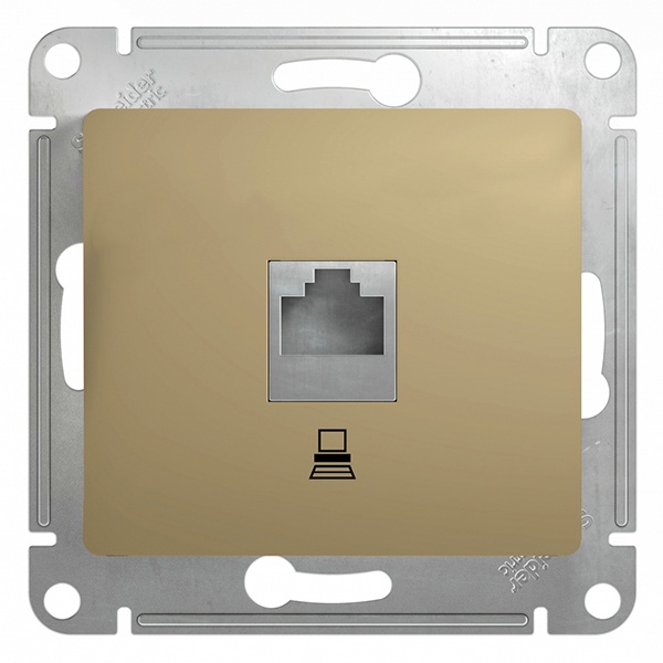 Розетка компьютерная SE Glossa RJ45 кат.5E механизм, титан