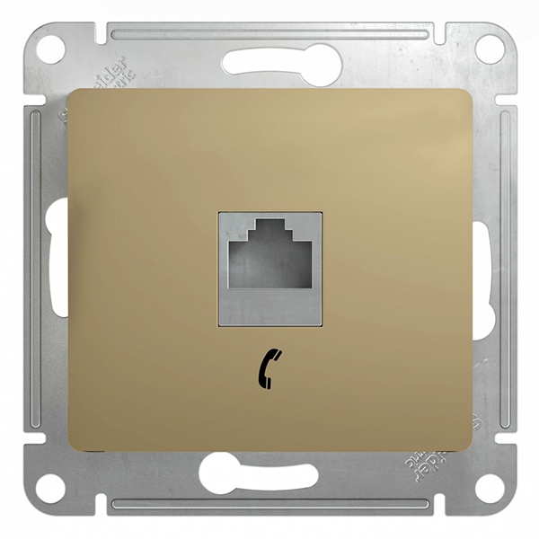 Розетка телефонная SE Glossa RJ11 механизм, титан