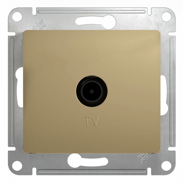 TV Розетка оконечная SE Glossa 1DB механизм, титан