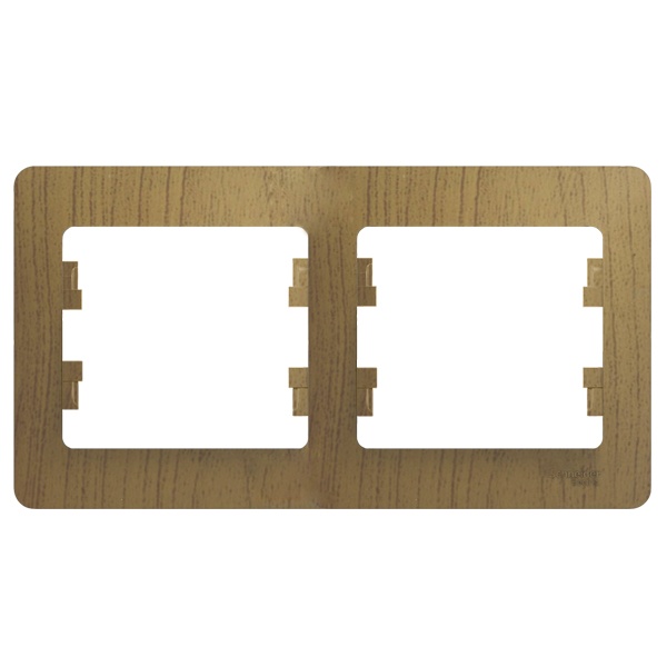 Рамка 2-постовая SE Glossa, горизонтальная, дерево дуб