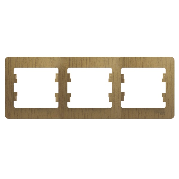 Рамка 3-постовая SE Glossa, горизонтальная, дерево дуб