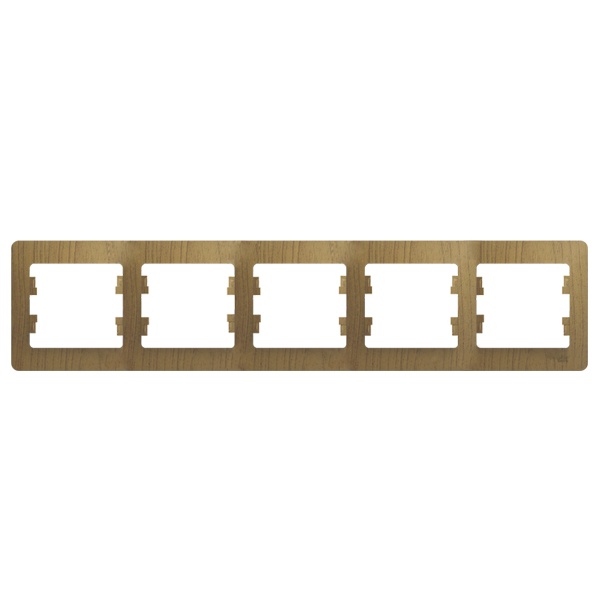 Рамка 5-постовая SE Glossa, горизонтальная, дерево дуб