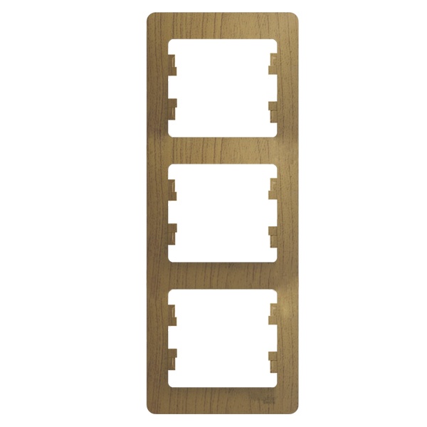 Рамка 3-постовая SE Glossa, вертикальная, дерево дуб