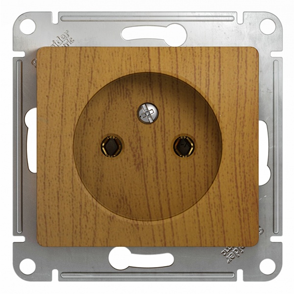 Розетка без заземления SE Glossa 16А механизм, дерево дуб