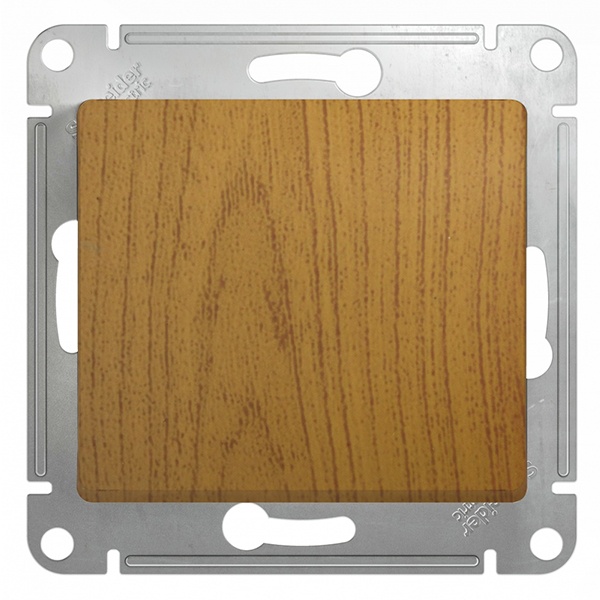 Одноклавишный переключатель SE Glossa 10A механизм, дерево дуб