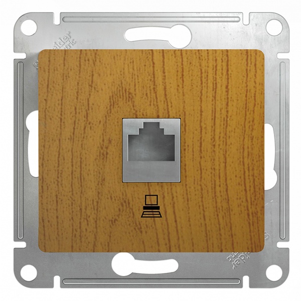 Розетка компьютерная SE Glossa RJ45 кат.5E механизм, дерево дуб
