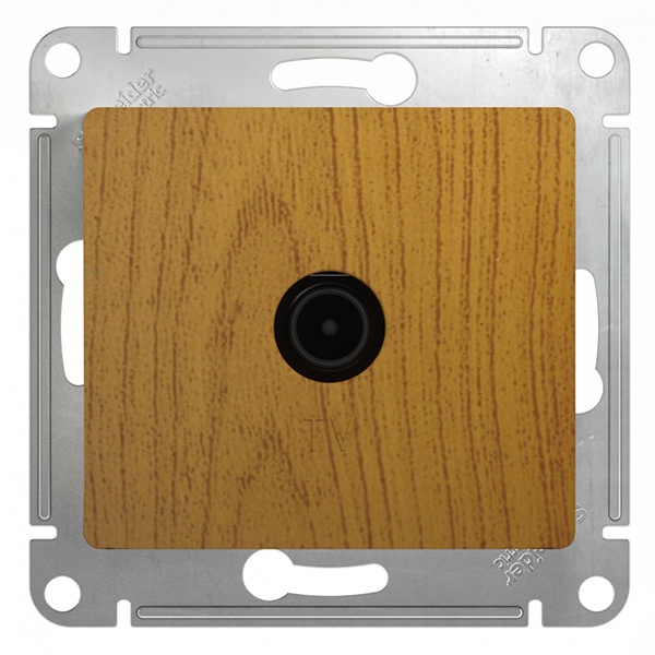 TV Розетка оконечная SE Glossa 1DB механизм, дерево дуб