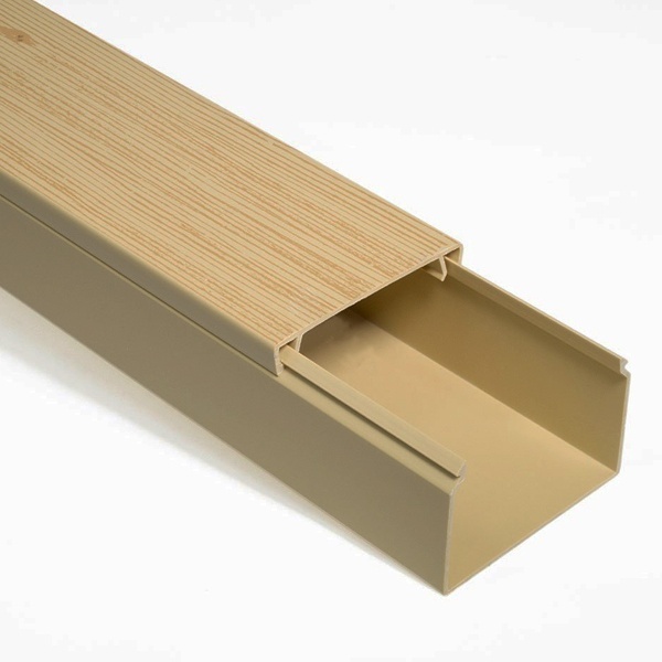 Кабель-канал Промрукав с крышкой 60х40 ПВХ сосна 2м/шт [уп.40м] (кабельный короб)