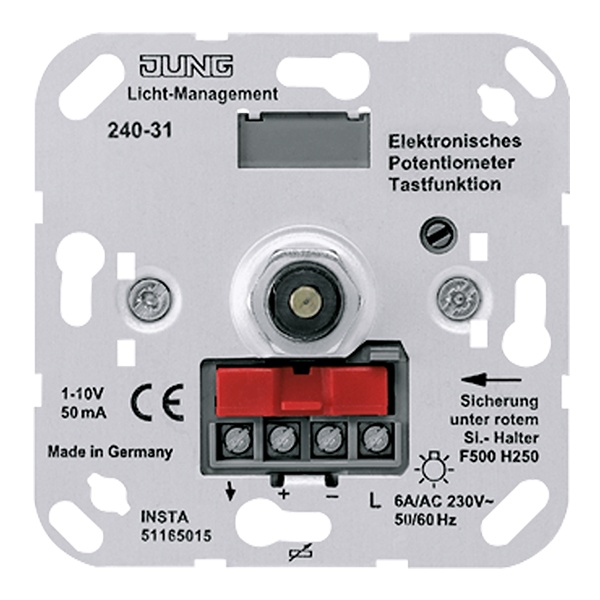 Потенциометр Jung для регулирования люминесцентных ламп с кнопкой 1-10В механизм
