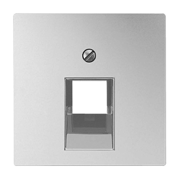 Накладка 1-ая Jung A компьютерной/телефонной RJ45/RJ11 розетки наклонная Алюминий