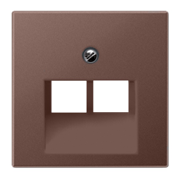 Накладка 2-ая Jung A компьютерной/телефонной RJ45/RJ11 розетки наклонная Мокко