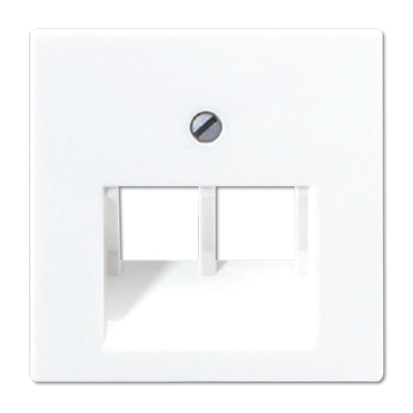 Накладка 2-ая Jung A компьютерной/телефонной RJ45/RJ11 розетки наклонная+AS Белый