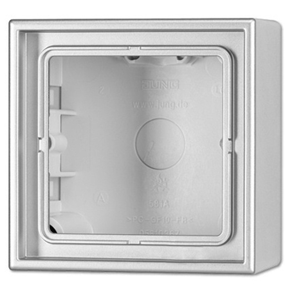 Коробка для накладного монтажа Jung LS 1-ая Алюминий