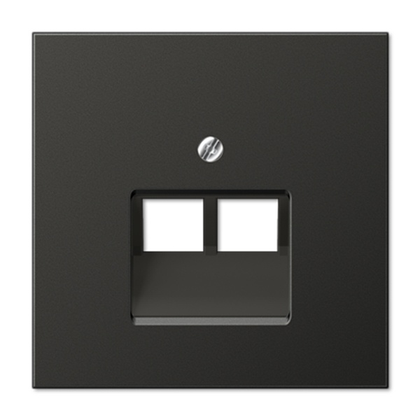 Накладка 2-ая Jung LS компьютерной/телефонной RJ45/RJ11 розетки наклонная Антрацит