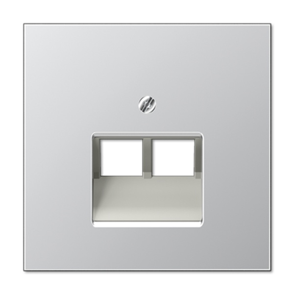 Накладка 2-ая Jung LS компьютерной/телефонной RJ45/RJ11 розетки наклонная Алюминий