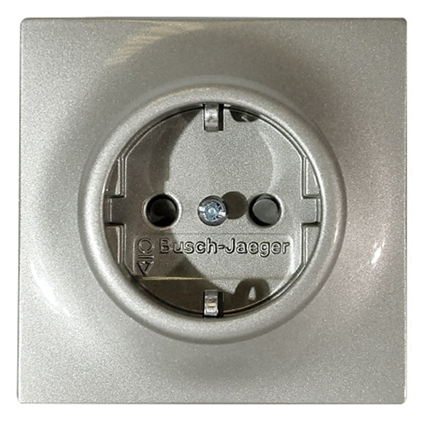 Розетка с заземлением силовая 220В ABB impuls шампань-металлик (20 EUC-79)