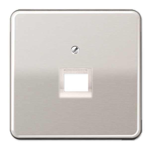 Накладка 1-ая Jung CD компьютерной/телефонной RJ45/RJ11 розетки наклонная Платина