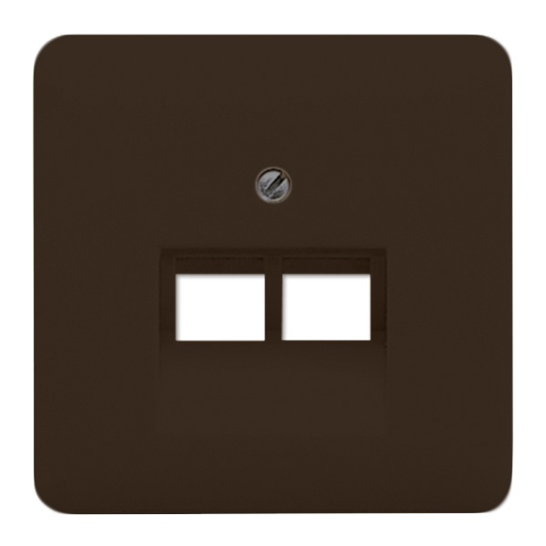 Накладка 2-ая Jung CD компьютерной/телефонной RJ45/RJ11 розетки наклонная Коричневый