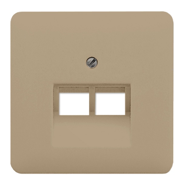 Накладка 2-ая Jung CD компьютерной/телефонной RJ45/RJ11 розетки наклонная Золотая бронза