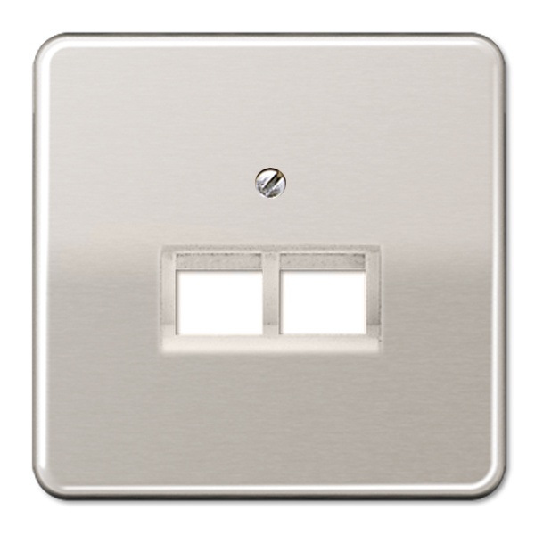 Накладка 2-ая Jung CD компьютерной/телефонной RJ45/RJ11 розетки наклонная Платина