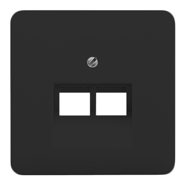 Накладка 2-ая Jung CD компьютерной/телефонной RJ45/RJ11 розетки наклонная Черный