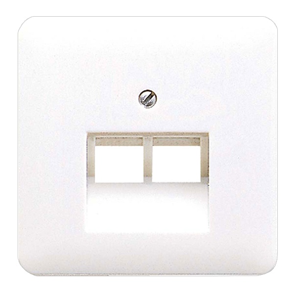 Накладка 2-ая Jung CD компьютерной/телефонной RJ45/RJ11 розетки наклонная Белый