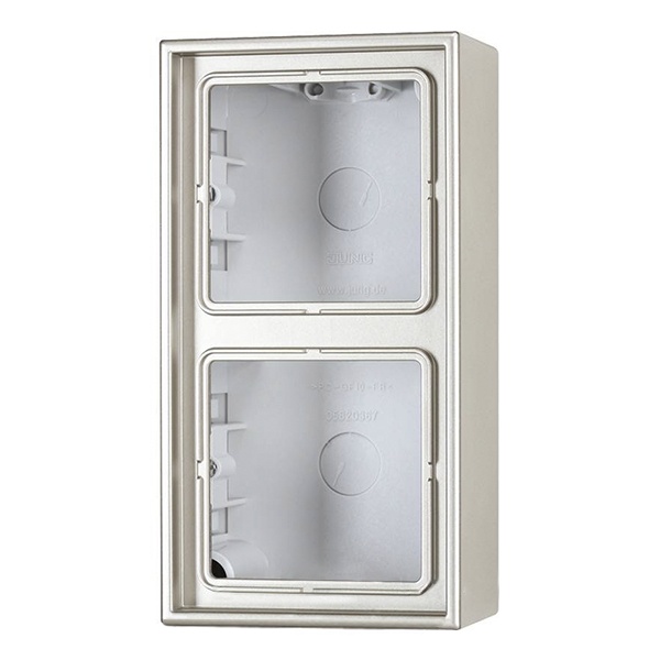 Коробка для накладного монтажа Jung LS 2-ая Нержавеющая сталь