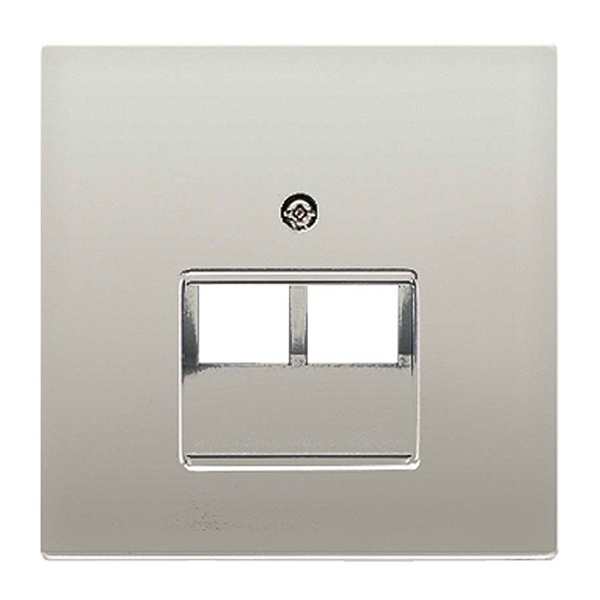 Накладка 2-ая Jung LS компьютерной/телефонной RJ45/RJ11 розетки наклонная Нержавеющая сталь