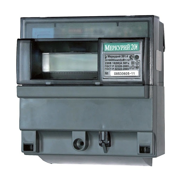 Электросчетчик Меркурий 201.4 10-80А/230В кл.т.1,0 однотарифный ЖКИ