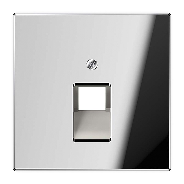 Накладка 1-ая Jung LS компьютерной/телефонной RJ45/RJ11 розетки наклонная Хром