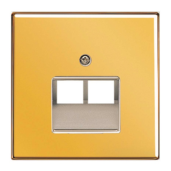 Накладка 2-ая Jung LS компьютерной/телефонной RJ45/RJ11 розетки наклонная Имитация золота