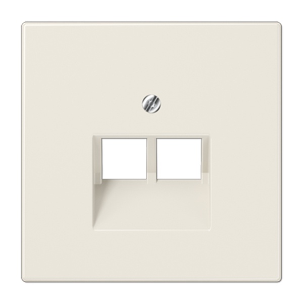 Накладка 2-ая Jung LS компьютерной/телефонной RJ45/RJ11 розетки наклонная Слоновая кость (бежевый)