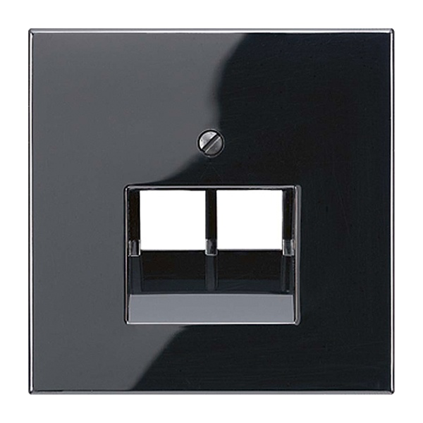 Накладка 2-ая Jung LS компьютерной/телефонной RJ45/RJ11 розетки наклонная Черный