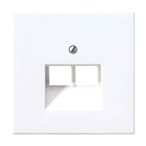 Накладка 2-ая Jung LS компьютерной/телефонной RJ45/RJ11 розетки наклонная Белый